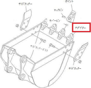 バックホウバケット用アダプター図