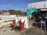 作業工程短縮！0.7バックホウ混合作業機 「ツインライザー」の納品